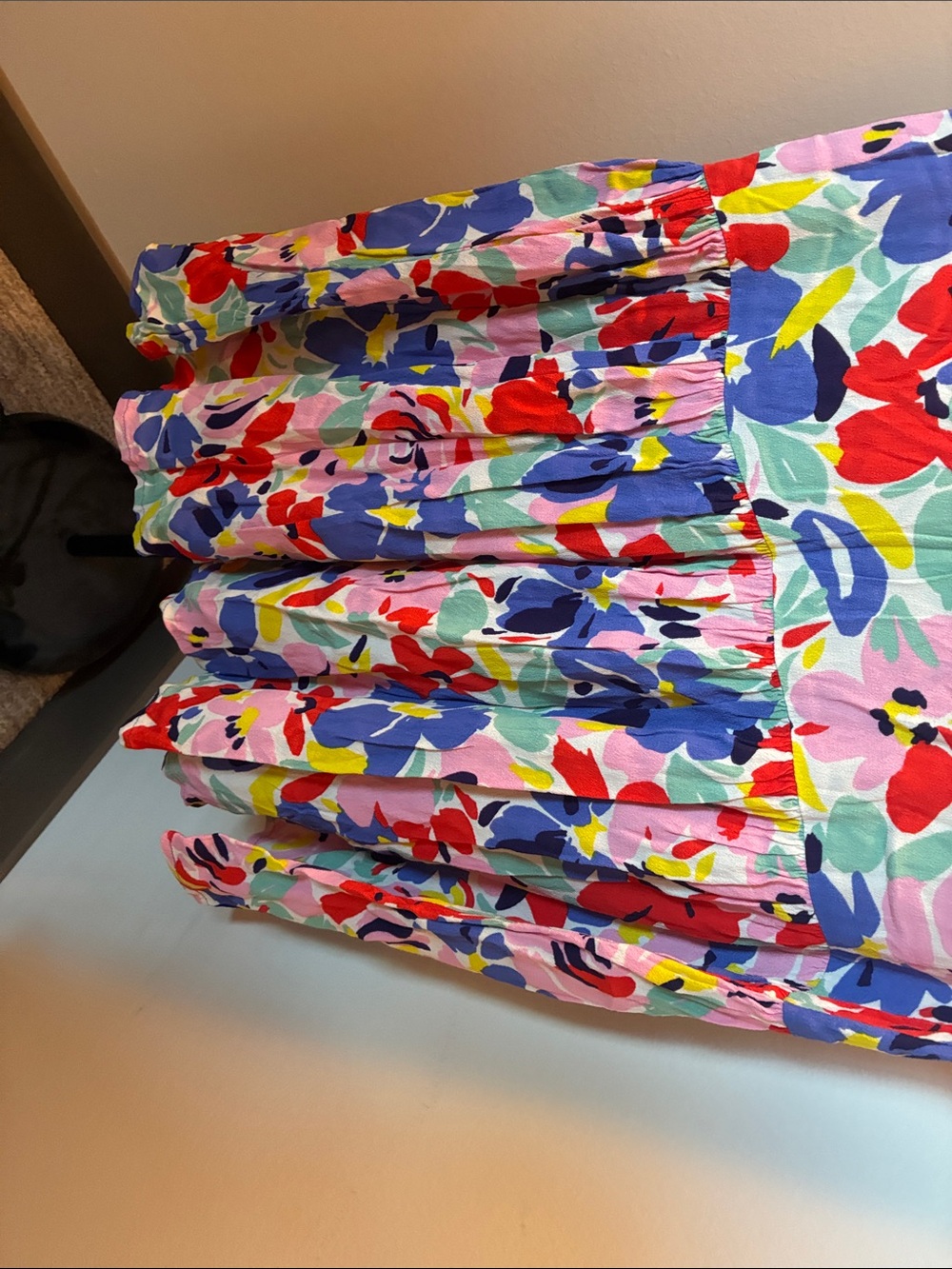 Mister Zimi Summer Multicolor Floral Short Sleeve Dress with Pink Accents - Picture 9 of 11